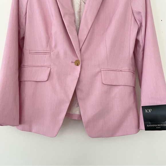 NWT Banana Republic Pink Women's Blazer Size 10P Career Office Business Corpcore - Picture 3 of 13